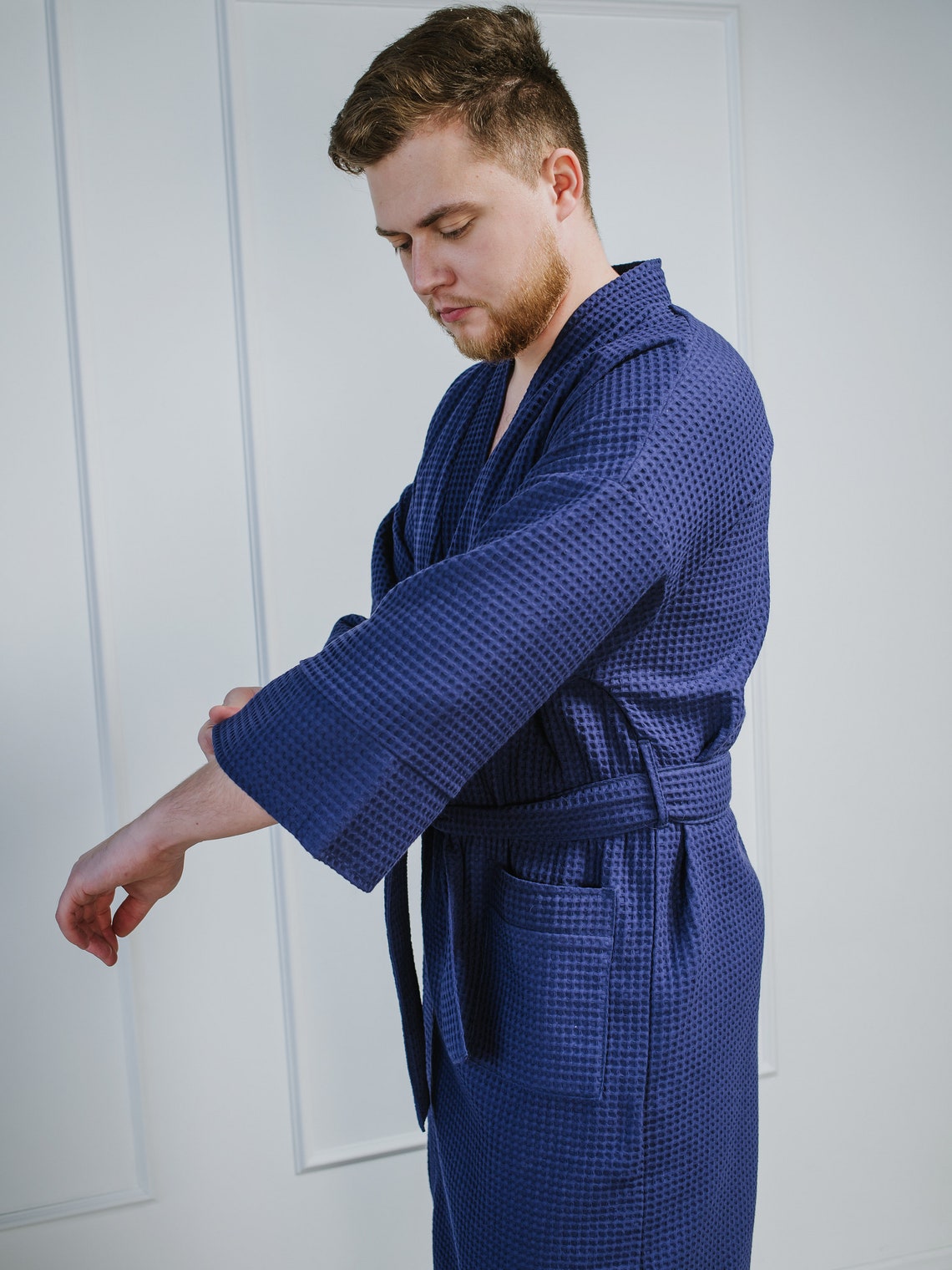 Gift for Him Men's Personalized Bathrobe Waffle Bath Etsy