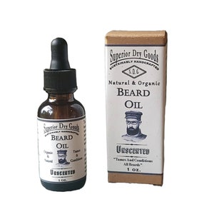 Unscented Natural Beard Oil | Sensitive Skin | Premium | With Meadowfoam Seed Oil | All Natural | Smooths and Softens