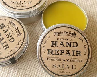 Hemp Oil Intensive Hand Salve | Organic | Moisturizing | Clary Sage & Vitamin E | All-Natural | Plastic-Free