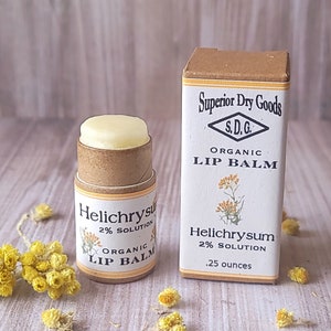 Herbal Lip Balm with Helichrysum and Beeswax | 0.3 Ounce | Organic | Buttery & Creamy | Zero Waste