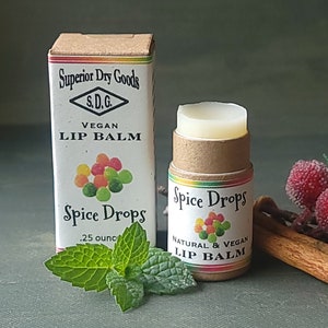 Spice Drops Vegan Lip Balm | 0.3 Ounce | All Natural | Premium | Moisturizing | Zero Waste | Eco-Friendly