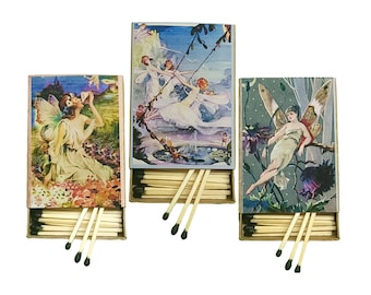 Fairies Matchbox Collection | Handmade | You Choose | Vintage Art | Recycled Materials