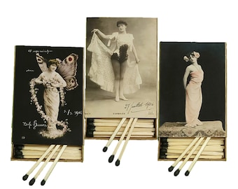 Victorian Pin Up Girl Matchbox Collection | Handmade | You Choose | Recycled Materials