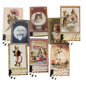 Choose 2+ & Save! Handmade Large Wooden Matchboxes, 3-Inch Matchsticks. Vintage, Quirky, Antique. Decorative and Collectible. Recycled!