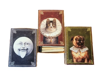 Moonlight Madness Matchbox Collection | Handmade | You Choose | Vintage Art | Recycled Materials