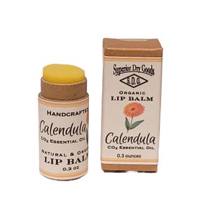Bálsamo labial orgánico de caléndula / 0.3 onzas / Extracto de caléndula CO2 / Ultra cremoso / Cero residuos