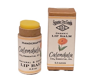Calendula läppbalsam | USA bivax | Helt naturligt | Noll avfall | Tub eller burk