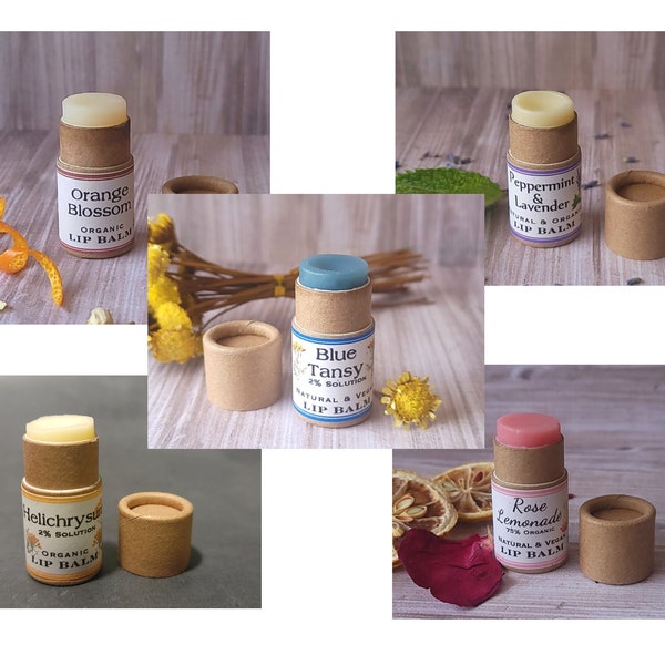 Save on 2nds! Discounted Lip Balms | Organic | Vegan | Herbal | Rose, Helichysum, Orange, Peppermint