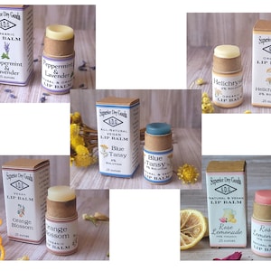 All Natural Five Lip Balm Set | 0.3 Ounce | Luxury | Ultra Moisturizing | Herbal | Organic | Vegan | Zero Waste