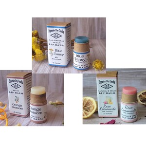 Natural Vegan Lip Balm Trio | 0.3 Ounce | Botanical & Herbal | Premium Balm | Zero waste | Biodegradable