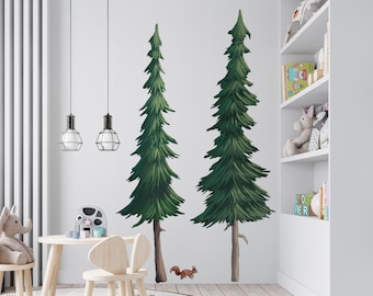 Wall stickers forest trees pine for kids