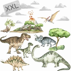 Stickers muraux DINOSAURES aquarelle réalistes pour chambre d'enfant image 7