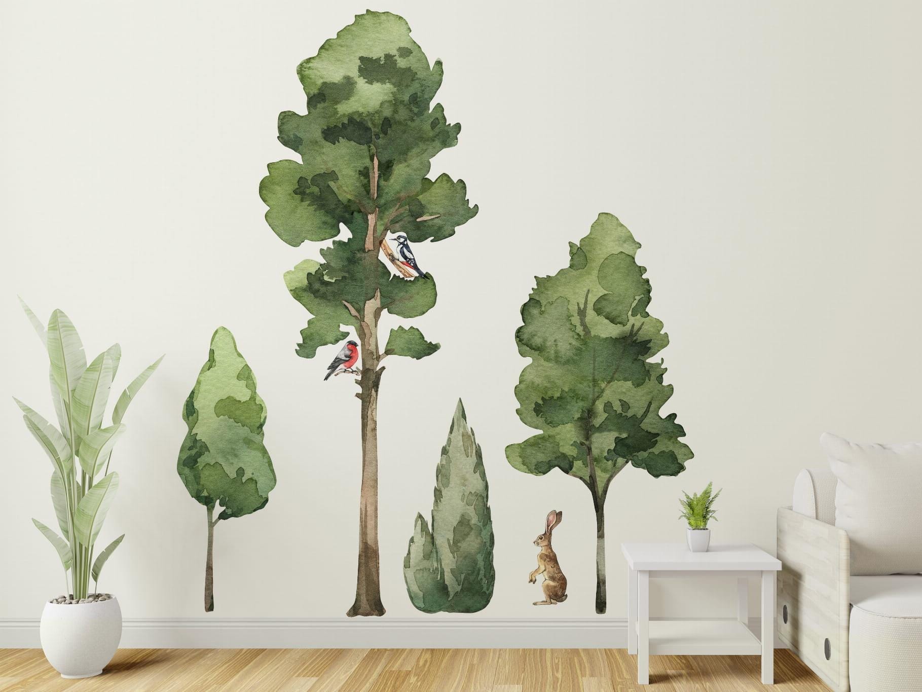 Sticker Babby Tree XXL Sticker Set Forest Trees Wall Sticker for Children's Room Big Set ...