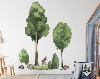 XXL Wall Stickers Forest Trees for a child's room wall decoration with a forest motif