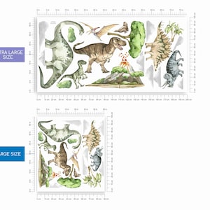 Stickers muraux DINOSAURES aquarelle réalistes pour chambre d'enfant image 4