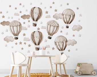 Beige Large Wall Stickers - Balloon, Airship - Wall decal for a Child's Room