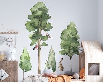 XXL Sticker Set Forest Trees Wall Sticker for Children's Room Big Set Wall Sticker for Baby Room Wall Sticker Decoration Self-Adhesive