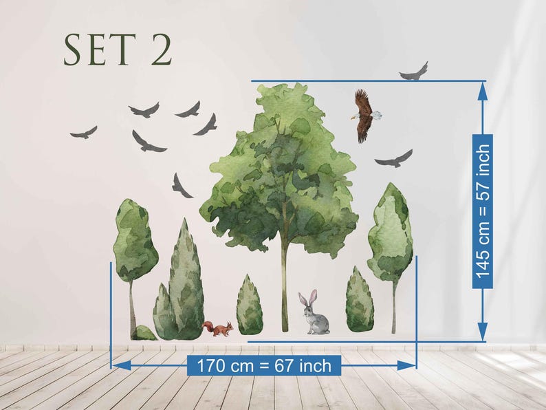 XXL Sticker Set Forest Trees Wall Sticker for Children's Room Big Set ...