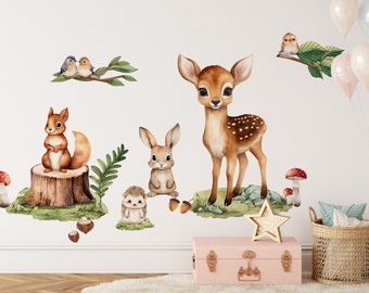 Wall stickers for children forest animals deer forest large stickers Beautiful gift for kids