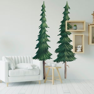 Giant Pine Trees Wall Stickers, Large Tree Wall Stickers, Forest Wall ...
