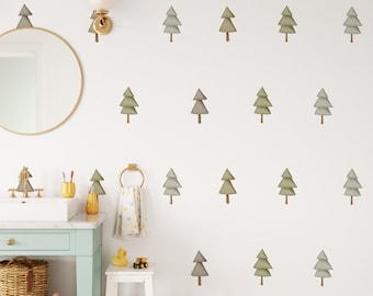 Tree wall stickers Pine trees - small trees forest wall stickers