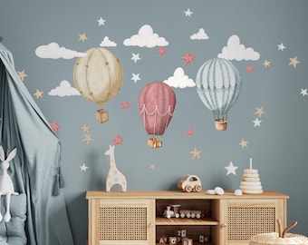 Large wall stickers Hot air balloons for children's room self-adhesive decoration colorful balloons