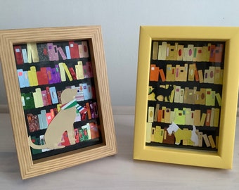 Personalized Dog Bookshelf Picture: Scottie or Labrador Art