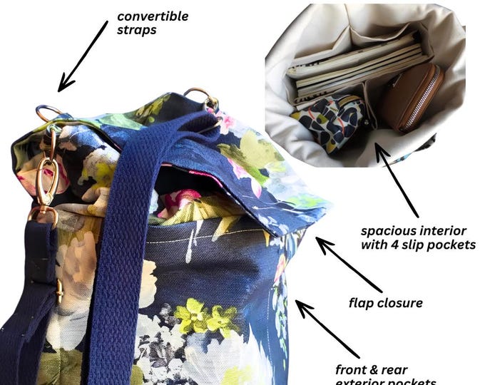 Convertible Bucket Backpack & Crossbody Sewing Pattern PDF with Video