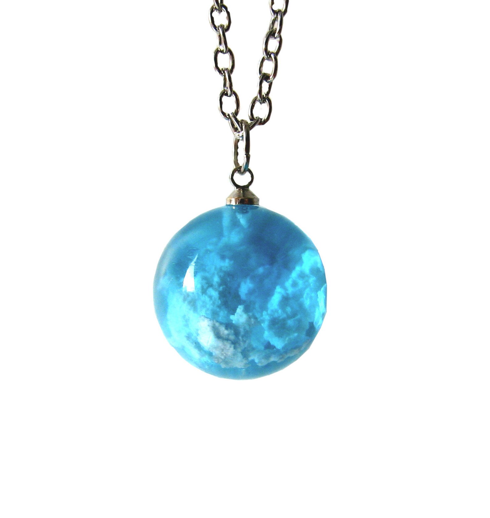 Sky Cloud Necklace Resin Pendant Present Gift For Her Sphere Etsy