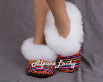FreeCruelty Rainbow Alpaca Fur Slippers, unisex slippers, unisex alpaca fur slippers, fur slippers, soft slippers, alpaca slippers