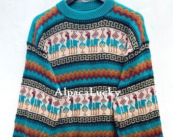 Türkis Alpaka Pullover, Peru Pullover, Unisex Pullover, peruanische Alpaka Pullover, peruanische Jacke, Peru Pullover, Alpaka Pullover