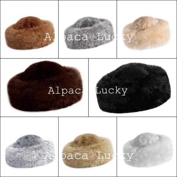 PREMIUM 100% péruvien bébé alpaga fourrure chapeau russe dames femme fine alpaga chapeau cosaque chapeau alpaga peluche chapeau hiver chapeau cosaque