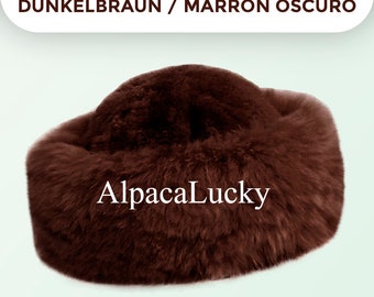 PREMIUM 100% Peruvian Baby Alpaca Fur Dark Brown Hat Russian  display picture 3