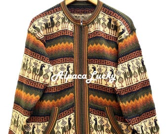 Green Military Alpaca sweater, peruvian sweater, Unisex sweater, peruvian alpaca sweater, peruvian jacket, peru sweater, alpaca sweater