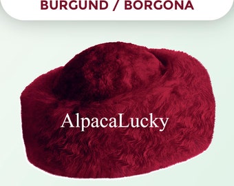 Alpaca Fur Hat Red Crossack PREMIUM 100% Peruvian Baby Alpaca Fur Red Hat Russian Hat  main image 2