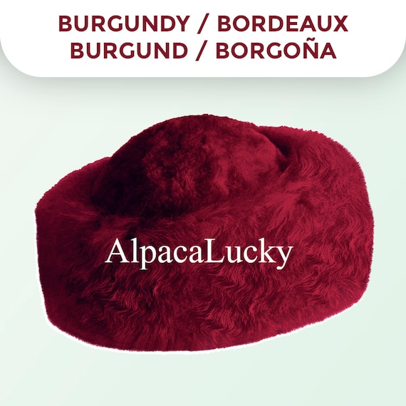 PREMIUM 100% Peruvian Baby Alpaca Fur Burgundy Hat Russian  display picture 3