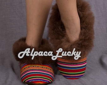 FreeCruelty Rainbow Alpaca Fur Slippers, unisex slippers, unisex alpaca fur slippers, fur slippers, soft slippers, alpaca slippers