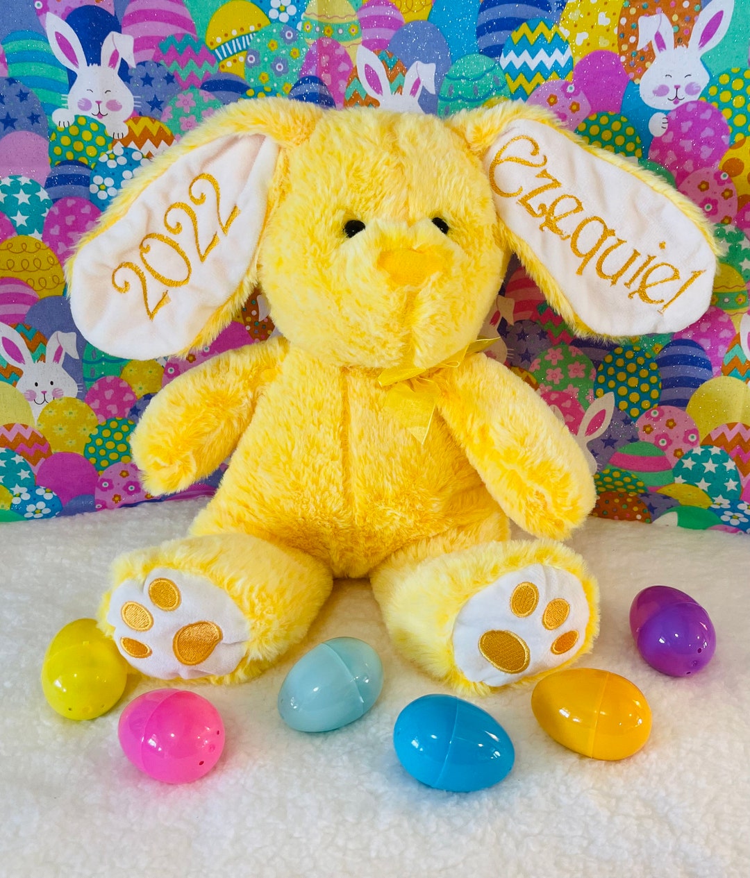 Custom Yellow Rabbit Figure Personalized Yellow Bunny - Etsy