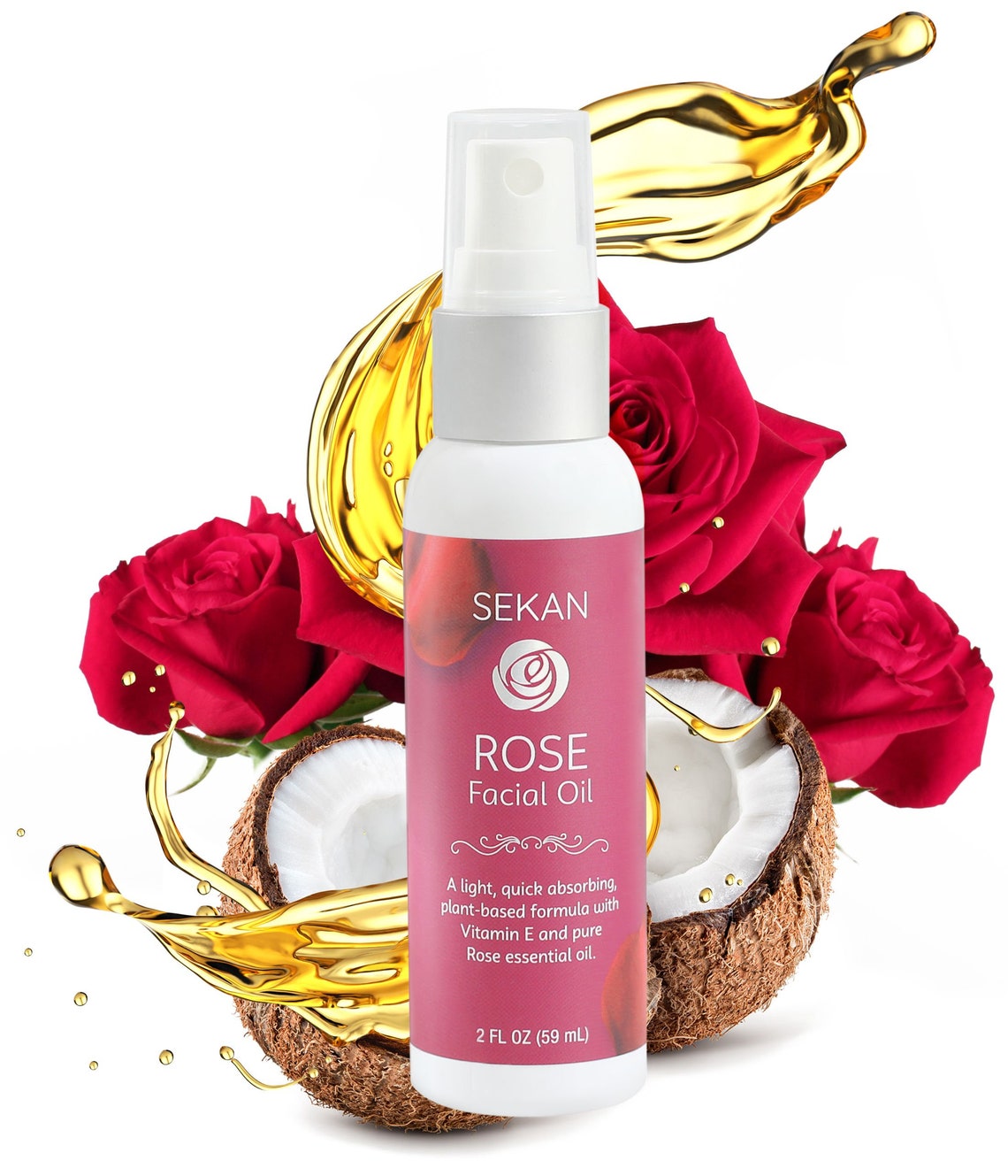 Liquid Coconut Facial Oil With Rose Essential Oil Etsy