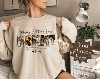 Custom Photo Happy Mother's Day Sweatshirt,Personalized Mommy Sweatshirt,Mommy Photo Shirt Customized,Mother's Day Gift