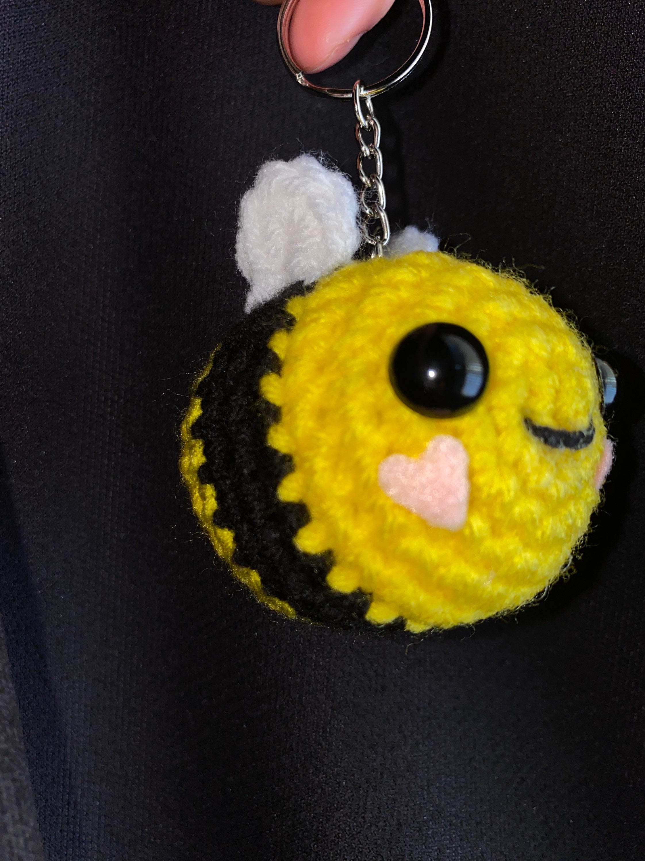 Cute Handmade Crochet Bee KeyChain Etsy