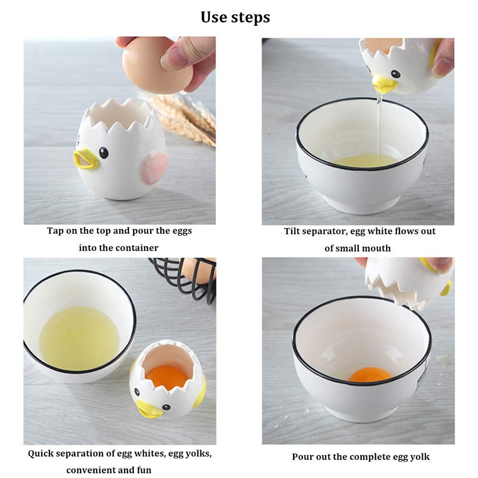 Egg Separator Ceramic Egg Yolk White Divider Separator Etsy