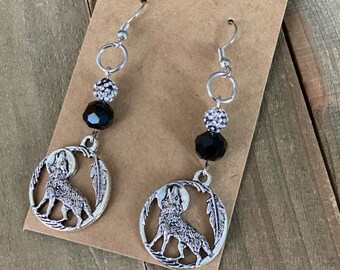 Wolf Dangle Earrings