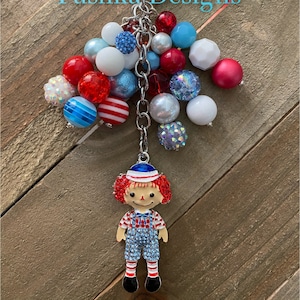 Raggedy Andy Boy Doll Geldbörse Charm Schlüsselanhänger