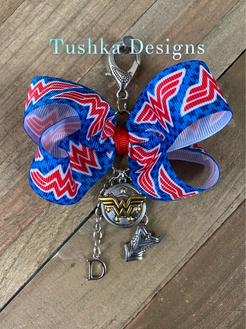Woman Superhero Wonder Bow Purse Charm Keychain