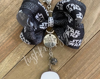 Star Wars Space Storm Trooper Bow Purse Charm Keychain
