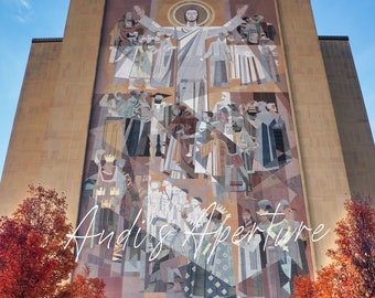 Campus Print, Touchdown Jesus, Notre Dame University, Photography - Framed or Unframed