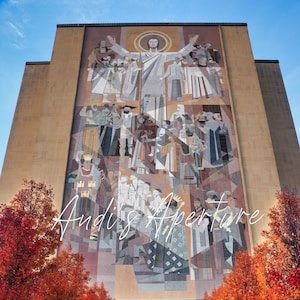 Campus Print, Touchdown Jesus, Notre Dame University, Photography - Framed or Unframed