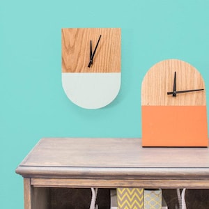 Modern Colourful Wall and Desk Clocks. Add Vibrance to Time: Comprehensive Digital Woodworking DIY Plans. Craft Function and Style!