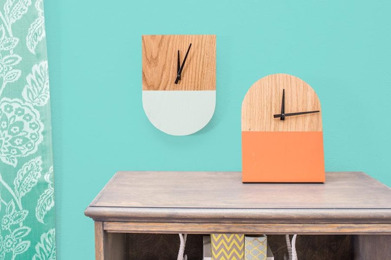 Modern Colourful Wall and Desk Clocks. Add Vibrance to Time Etsy